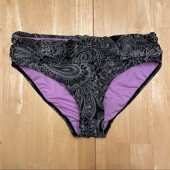 Athleta Gray Paisley Playa Bikini Bottoms - Picture 1 of 6